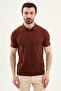 Plain Slim Fit Polo Collar Men's Knitwear T-Shirt Tile - 11581.26Y