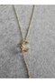 Stainless Steel Gold Color Zircon Stone C Letter Alya Necklace - 2
