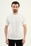 Pieced Slim Fit Crew Neck Men's Knitwear T-Shirt Ecru - 11588.26Y