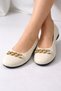 Liva Women's Chain Detailed Ballerina Shoes – Stylish Daily Flat Ballerinas - Comfortable Sole - 2