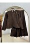 Larin Skirt Pleated Single Button Skirt Suit-Fa1056 Brown - 2