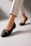 Liva Women's Chain Detailed Ballerina Shoes – Stylish Daily Flat Ballerinas - Comfortable Sole - 2