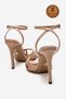 Genuine Leather Women's Open Toe Design Thin Heeled Shoes Nude Patent Leather Pronade - 4