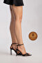 Genuine Leather Women's Open Toe Design Thin Heeled Shoes Black Patent Leather Pronade - 7