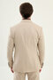 Plain Slim Fit Wide Collar Men's Suit with Handkerchief Detail Beige - 45444.26Y - 5