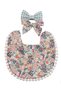 - Isabella Ribbon Headband and Reversible Baby Bib For Babies - Floral Green - 0Y to 4Y