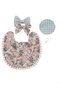 - Isabella Ribbon Headband and Reversible Baby Bib For Babies - Floral Green - 0Y to 4Y - 2
