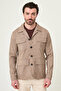 Gray Slim Fit Pocket Lapel Men's Trenchcoat Brown - 21338.26Y