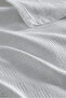 100% قطن بنمط مربعات مزدوج أبيض اللون مقاس 200x230 - 3