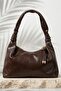 Drawstring Soft Textured Hand and Shoulder Bag Bitter Brown