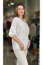 Watermelon Sleeves V-Neck Embroidered Linen Blazer - 2
