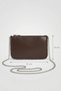 Bitter Brown Women's Bag with Staple Detail and Chain Strap - 3