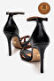 Genuine Leather Women's Black Leather Thin Strap Thin Heel Designer Shoes Concafde - 4