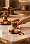 Arabian Coffee Cup Set for 6 People with Palestinian Keffiyeh Pattern and Luxurious Gold Detail - 3