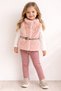 Girl's Plush Vest and Belted Suit, Stylish 3-Piece Combination, Ages 2-5 - 3