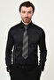 Straight Slim Fit Classic Hidden Button Men's Shirt Black - 27104.26Y - 3