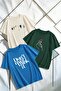 Unisex Beige Blue Green 3-Piece Design T-Shirt Set
