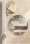 Round Multi-Purpose Bathroom Mat Non-Slip Base Foot Mat 50X50 Modern Patterned Soft Base - 3