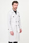 Straight Slim Fit Belted Double-Breasted Long Men's Trenchcoat Stone - 21340.26Y - 6