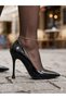 Lisa Black Patent Leather Pointed Toe Stiletto Women's Shoes Heel Height 9.5 cm - 2