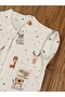 Patterned 100% Cotton Unisex Baby Sleeping Bag 0-6 Months with Zipper and Snap Fasteners, Seasonal Hat for Newborns - 6