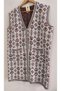 Women's Plus Size Wide Fit Black Color Kilim Pattern Front Buttoned Long Thick Knitwear Tunic Vest - 2