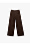 Comfortable Fit Wide Leg Trousers with Pocket and Belt Detail - 2