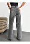 Gray High-Waisted Ripped Detailed Wide-Leg Jeans - 2
