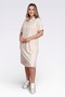 40181 Stone Gold Button Detail Short Sleeve Knitted Dress