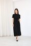 Women's Gold Buckle Detailed Side Tie Black Short Sleeve Dress - 8