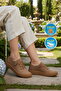 Beige Genuine Leather Women's Casual Shoes 232 Z