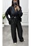Women's Slim Shawl Collar Belted Kimono Pants Set - 2