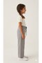 Girl's Linen Trousers Gray Color with Belt 6/15 Years - 2
