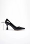 Black patent pointed toe mid heel women's stiletto tr20ms02e - 3