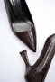 Bitter Brown Crocodile Pointed Toe Medium Heeled Women's Stiletto Tr20Ms02G - 5