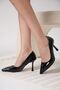 Women's Black Wrinkled Patent Leather Stiletto Tr08Ms26E - 5