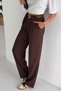 Women's High-Waisted Wide-Leg Pants – Stylish Design with Belt Detail - 2