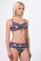 Women's Stripe Patterned Special Lurex Fabric Underwire Supported Bikini Set - 3