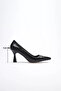 Black crocodile pointed toe mid heel women's stiletto tr20ms02f - 8