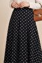 Polka Dot Lined Skirt with Zipper on the Back - Black - 7