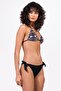 Women's Geometric Textured Patterned Triangle Bikini Set - 3