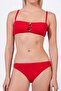 Women's Textured Fabric Red Strapless Bikini Set with Accessories - 3