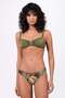Women's Patterned Special Lurex Fabric Bikini Set with V Detail