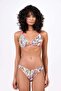 Women's Patterned Special Lurex Fabric Half-Padded Triangle Bikini Set