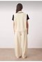 Women's Ecru Vest-Pants Knitwear Top and Bottom Set Lsywh - 4
