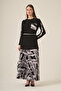 Women's Pleated Skirt Suit Black 31309