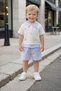 100% Cotton Bottom and Top Shorts with Baby Collar Embroidery Summer Set for Baby Boy - Child