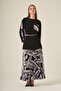 Women's Pleated Skirt Suit Black 31309 - 3
