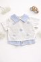 100% Cotton Bottom and Top Shorts with Baby Collar Embroidery Summer Set for Baby Boy - Child - 4