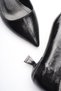 Women's Black Wrinkled Patent Leather Short Heeled Stiletto Shoes Tr20Ms03C - 5